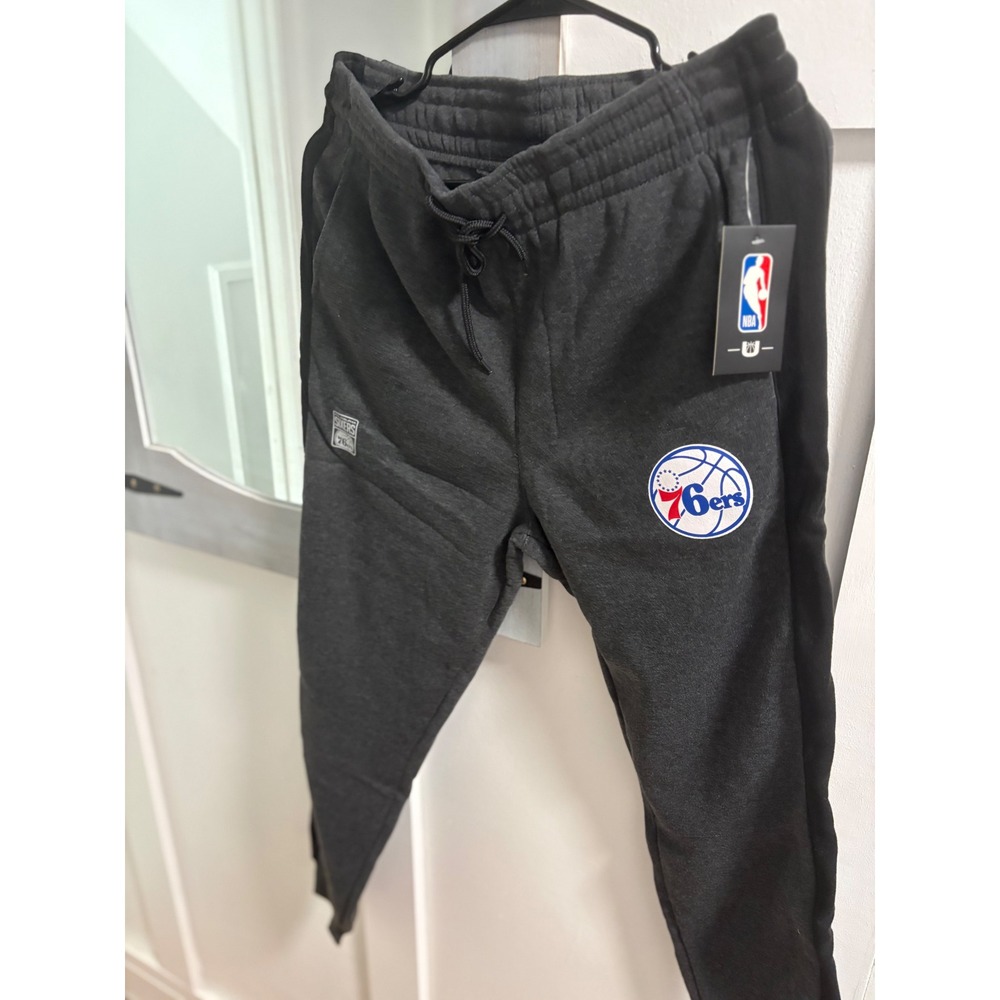 NBA Philadelphia 76ers Mens Fleece Jogger Sweatpants Charcoal Gray Medium NEW